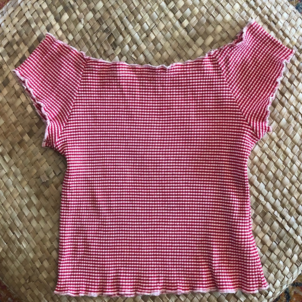 Cute Off the shoulder striped top